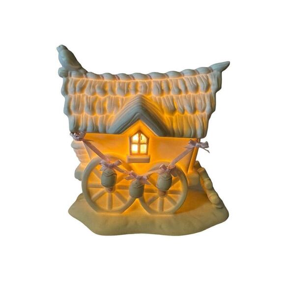 Dept 56 Snow Bunnies My Woodland Wagon Parked in Robins Nest Thicket in Box - Picture 5 of 11